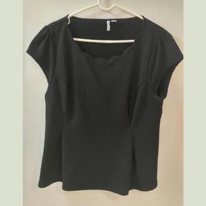 Elle XXL Peplum Black Top